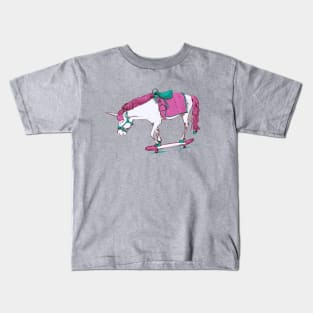 Unicorn on a Skateboard Kids T-Shirt